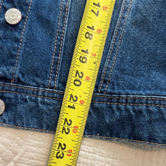 Vintage distressed Wax Jean Indigo Denim Jacket with Contrast Stitching Y2K✨ - Picture 7 of 9